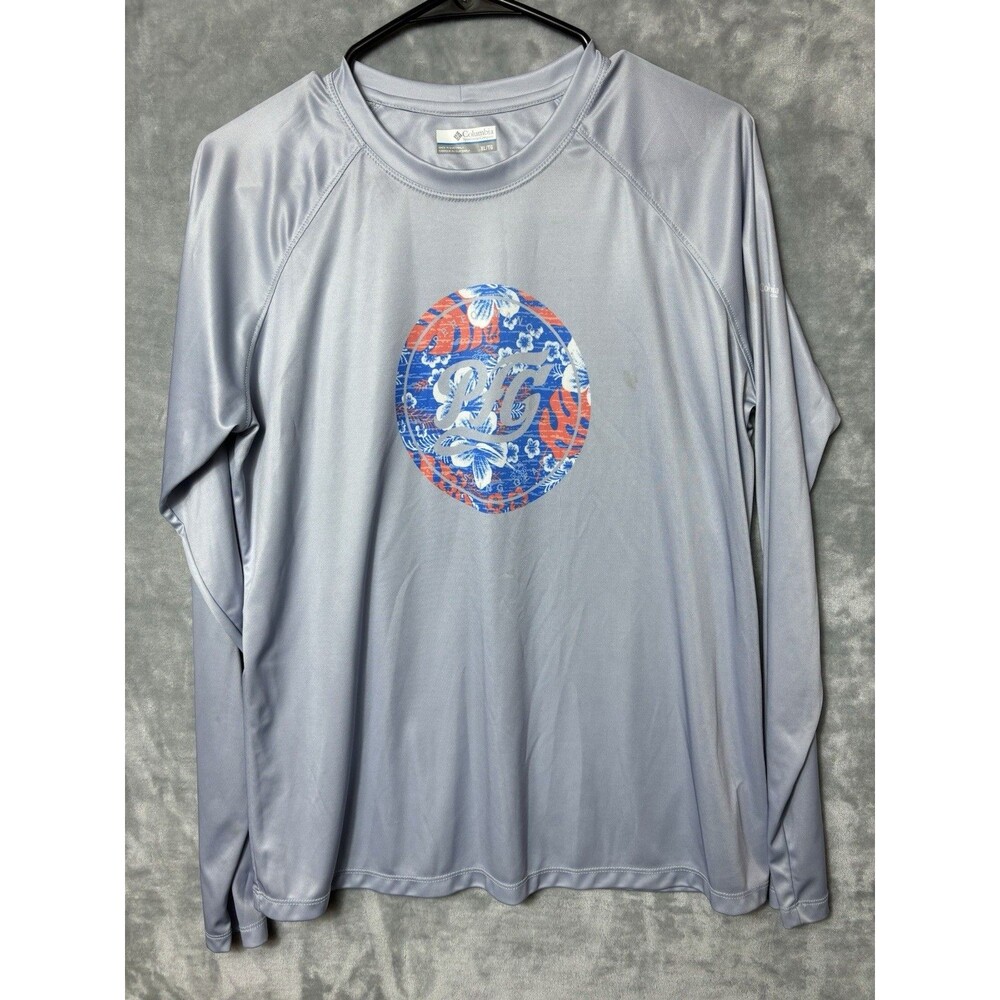 Columbia PFG Men’s XL Shirt Gray Long Sleeve Swim Polyester